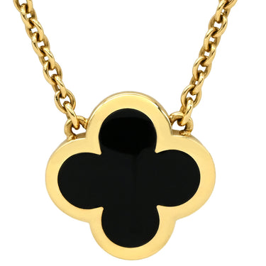 ヴァンクリーフアーペル Van Cleef & Arpels ピュア アルハンブラ VCARB13900 ブラックXイエローゴールド K18YG オニキス ネックレス 750YG 18K 18金 オニキス