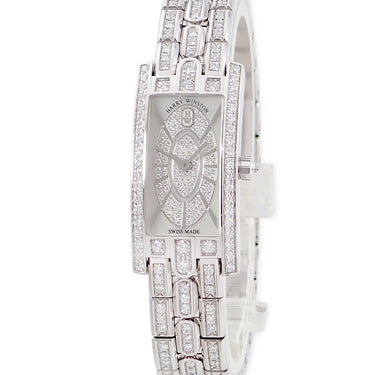 腕時計 ハリーウィンストン Harry Winston アヴェニュー C ミニ エリプティック AVCQHM16WW054 クオーツ レディース K18WG無垢 純正ダイヤ