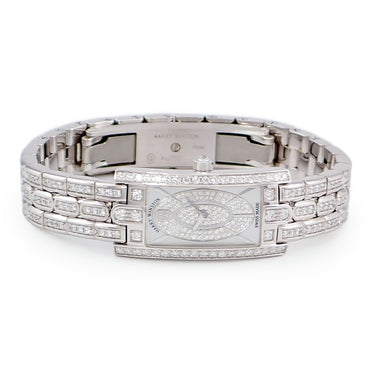 腕時計 ハリーウィンストン Harry Winston アヴェニュー C ミニ エリプティック AVCQHM16WW054 クオーツ レディース K18WG無垢 純正ダイヤ