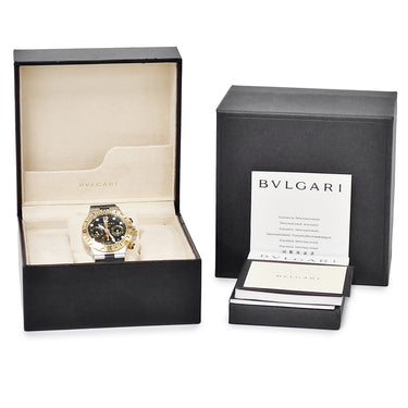 腕時計 ブルガリ BVLGARI ディアゴノ スクーバ プロフェッショナル フライバッククロノグラフ SC40SG 自動巻き メンズ K18YG×SS 黒
