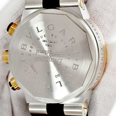 腕時計 ブルガリ BVLGARI ディアゴノ スクーバ プロフェッショナル フライバッククロノグラフ SC40SG 自動巻き メンズ K18YG×SS 黒