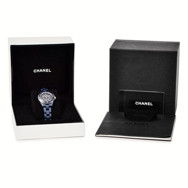 腕時計 シャネル CHANEL J12 キャリバー12.2 33ｍｍ H11683 自動巻き レディース 新品同様 マットブルー セラミック アラビア