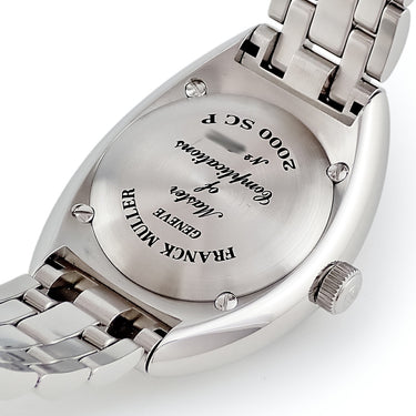 腕時計 フランクミュラー FRANCK MULLER トランスアメリカ 2000SCP 自動巻き メンズ ブラック デイト ギョーシェ 青針 アラビア