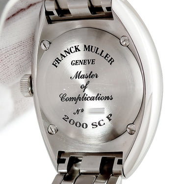 腕時計 フランクミュラー FRANCK MULLER トランスアメリカ 2000SCP 自動巻き メンズ ブラック デイト ギョーシェ 青針 アラビア