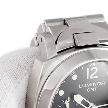腕時計 パネライ PANERAI ルミノール GMT PAM00159 F番 自動巻き メンズ F番 ブラック スモールセコンド デイト アラビア ドット