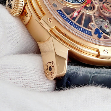 腕時計 ルイ・モネ LOUIS MOINET テンポグラフ クローム LM-50.50.20 自動巻き メンズ K18RG無垢 スケルトン レトログラード 限定12本