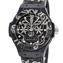 腕時計 ウブロ HUBLOT ビッグバン ブロイダリー セラミック 343.CS.6570.NR.BSK16 自動巻き レディース 純正ダイヤ 黒 スカル 限定