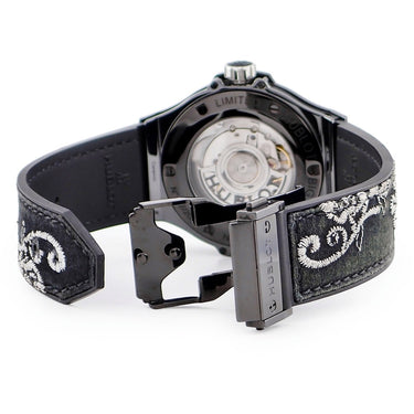 腕時計 ウブロ HUBLOT ビッグバン ブロイダリー セラミック 343.CS.6570.NR.BSK16 自動巻き レディース 純正ダイヤ 黒 スカル 限定