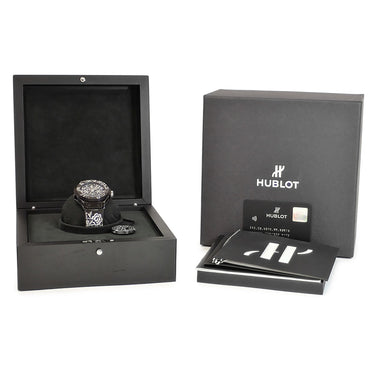腕時計 ウブロ HUBLOT ビッグバン ブロイダリー セラミック 343.CS.6570.NR.BSK16 自動巻き レディース 純正ダイヤ 黒 スカル 限定