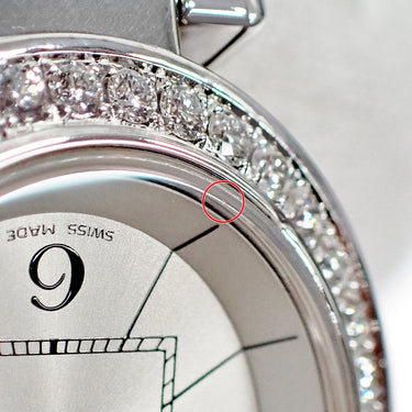 腕時計 カルティエ Cartier ミスパシャ WJ124018 クオーツ レディース K18WG無垢 純正ダイヤ シルバー サンレイ 青針