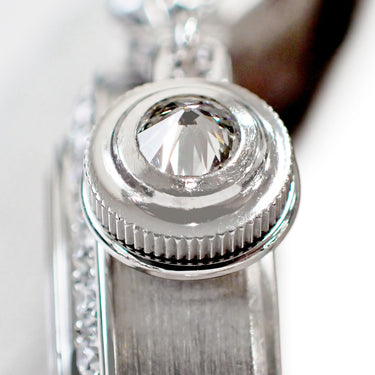 腕時計 カルティエ Cartier ミスパシャ WJ124018 クオーツ レディース K18WG無垢 純正ダイヤ シルバー サンレイ 青針