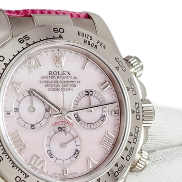 腕時計 ロレックス ROLEX コスモグラフ デイトナ ビーチ 116519 K番 自動巻き メンズ K番 K18WG無垢 ピンク シェル クロノグラフ