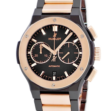 腕時計 ウブロ HUBLOT クラシックフュージョン インテグレーテッド クロノグラフ 520.CO.1180.CO 自動巻き メンズ K18KG×チタン