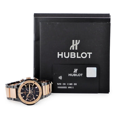 腕時計 ウブロ HUBLOT クラシックフュージョン インテグレーテッド クロノグラフ 520.CO.1180.CO 自動巻き メンズ K18KG×チタン