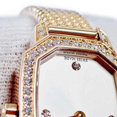 腕時計 ハリーウィンストン Harry Winston エメラルド EMEQHM18RR002 クオーツ レディース K18RG無垢 純正ダイヤ シルバー サンレイ