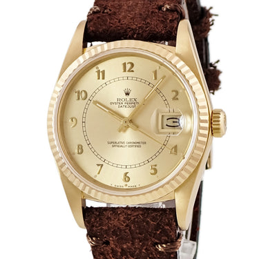 腕時計 ロレックス ROLEX デイトジャスト 36 16018 90番台 自動巻き メンズ 90番台 K18YG無垢 ボイラーゲージ シャンパン ヴィンテージ