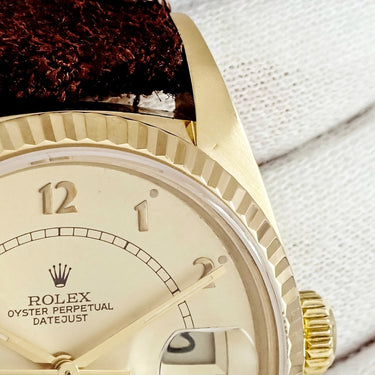 腕時計 ロレックス ROLEX デイトジャスト 36 16018 90番台 自動巻き メンズ 90番台 K18YG無垢 ボイラーゲージ シャンパン ヴィンテージ
