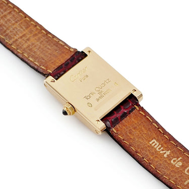 腕時計 カルティエ Cartier タンク ノーマル クォーツ SM 84710502 クオーツ レディース K18YG無垢 ノルマル 青針 ローマン