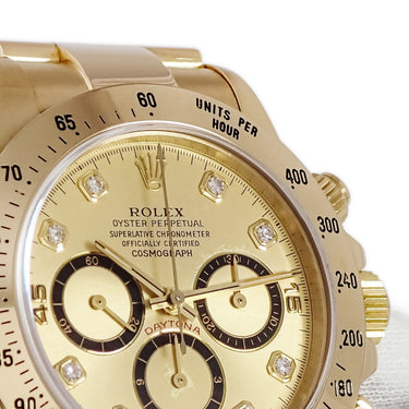 腕時計 ロレックス ROLEX コスモグラフ デイトナ 16528G E番 自動巻き メンズ E番 K18YG無垢 純正ダイヤ シャンパン 逆6