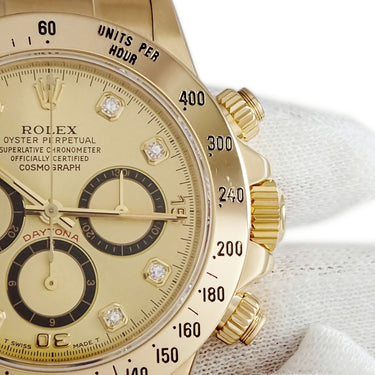 腕時計 ロレックス ROLEX コスモグラフ デイトナ 16528G E番 自動巻き メンズ E番 K18YG無垢 純正ダイヤ シャンパン 逆6