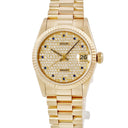 腕時計 ロレックス ROLEX デイトジャスト 68278 L番 自動巻き メンズ レディース OH済 L番 K18YG無垢 純正ダイヤ&サファイア パヴェ