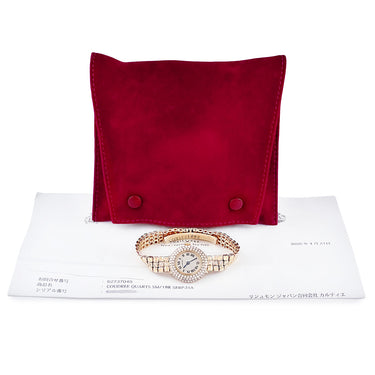 腕時計 カルティエ Cartier クドレ コリゼ ウォッチ SM クオーツ レディース メーカーOH済 K18YG無垢 純正ダイヤ 青針 ローマン