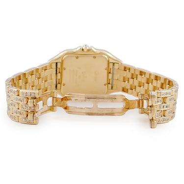 腕時計 カルティエ Cartier パンテール クラシック & フィガロ LM W25014B9 クオーツ メンズ レディース K18YG無垢 ダイヤ デイト