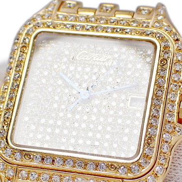 腕時計 カルティエ Cartier パンテール クラシック & フィガロ LM W25014B9 クオーツ メンズ レディース K18YG無垢 ダイヤ デイト