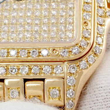 腕時計 カルティエ Cartier パンテール クラシック & フィガロ LM W25014B9 クオーツ メンズ レディース K18YG無垢 ダイヤ デイト