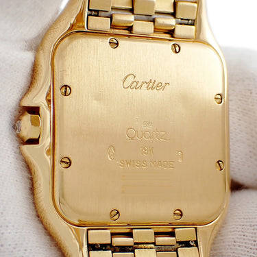 腕時計 カルティエ Cartier パンテール クラシック & フィガロ LM W25014B9 クオーツ メンズ レディース K18YG無垢 ダイヤ デイト
