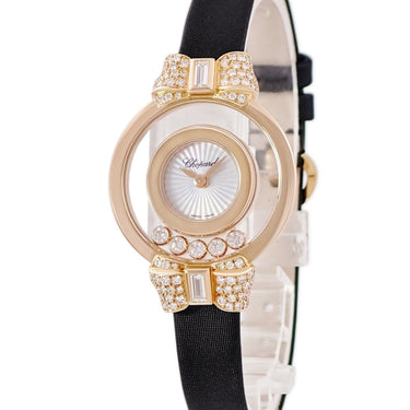 腕時計 ショパール CHOPARD ハッピーダイヤモンド 209425-5001 クオーツ レディース 新品同様 K18RG無垢 純正ダイヤ シェル リボン