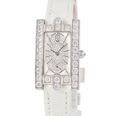 腕時計 ハリーウィンストン Harry Winston アヴェニュー クラシック エリプティック AVEQHM21WW241 クオーツ レディース K18WG 純正ダイヤ