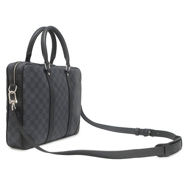 ルイヴィトン LOUIS VUITTON ポルト ドキュマン ヴォワヤージュ PM N40445 ダミエグラフィット ダミエグラフィットキャンバス 2WAYバッグ シルバー金具 ビジネスバッグ
