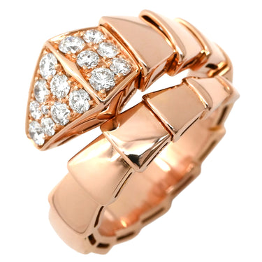 ブルガリ BVLGARI セルペンティ ヴァイパー ダイヤモンド 345217 ピンクゴールド K18PG ダイヤモンド 14038 リング 指輪 18K 750 PG パヴェ シングルコイル 12号