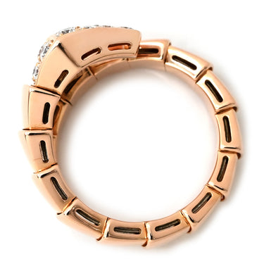 ブルガリ BVLGARI セルペンティ ヴァイパー ダイヤモンド 345217 ピンクゴールド K18PG ダイヤモンド 14038 リング 指輪 18K 750 PG パヴェ シングルコイル 12号