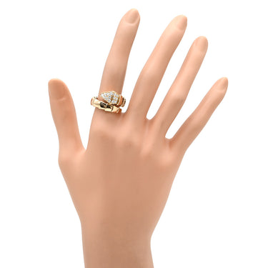 ブルガリ BVLGARI セルペンティ ヴァイパー ダイヤモンド 345217 ピンクゴールド K18PG ダイヤモンド 14038 リング 指輪 18K 750 PG パヴェ シングルコイル 12号