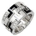 カルティエ Cartier ドラゴン パドロック ブラック×ホワイトゴールド K18WG ダイヤモンド ラッカー #49(JP9) リング 指輪 750 18K WG ダイヤモンド 8.5号