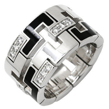 カルティエ Cartier ドラゴン パドロック ブラック×ホワイトゴールド K18WG ダイヤモンド ラッカー #49(JP9) リング 指輪 750 18K WG ダイヤモンド 8.5号