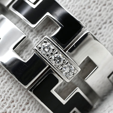 カルティエ Cartier ドラゴン パドロック ブラック×ホワイトゴールド K18WG ダイヤモンド ラッカー #49(JP9) リング 指輪 750 18K WG ダイヤモンド 8.5号