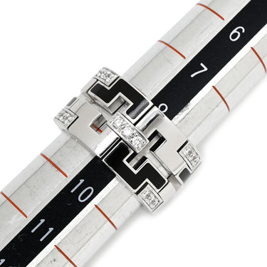 カルティエ Cartier ドラゴン パドロック ブラック×ホワイトゴールド K18WG ダイヤモンド ラッカー #49(JP9) リング 指輪 750 18K WG ダイヤモンド 8.5号