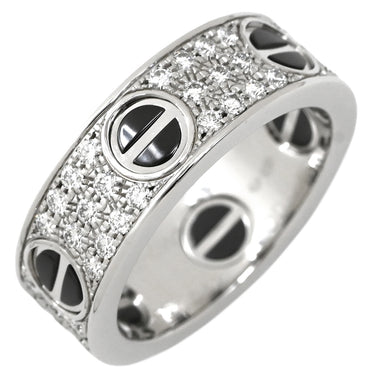 カルティエ Cartier ラブリング パヴェダイヤモンド セラミック B4207652 ブラック×ホワイトゴールド K18WG セラミック ダイヤモンド #52(JP12) リング 指輪 750 18K 18金 12号