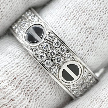 カルティエ Cartier ラブリング パヴェダイヤモンド セラミック B4207652 ブラック×ホワイトゴールド K18WG セラミック ダイヤモンド #52(JP12) リング 指輪 750 18K 18金 12号