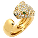 カルティエ Cartier パンテール ドゥ カルティエ MM セミパヴェ N4225000 イエローゴールド K18YG ダイヤモンド オニキス ツァボライト #51(JP11) リング 指輪 750YG オニキス ツァボライト 10号