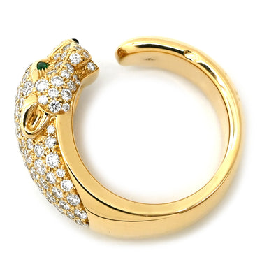 カルティエ Cartier パンテール ドゥ カルティエ MM セミパヴェ N4225000 イエローゴールド K18YG ダイヤモンド オニキス ツァボライト #51(JP11) リング 指輪 750YG オニキス ツァボライト 10号