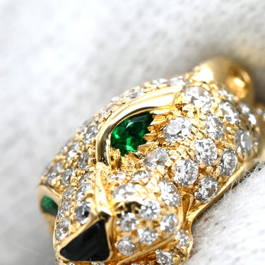カルティエ Cartier パンテール ドゥ カルティエ MM セミパヴェ N4225000 イエローゴールド K18YG ダイヤモンド オニキス ツァボライト #51(JP11) リング 指輪 750YG オニキス ツァボライト 10号