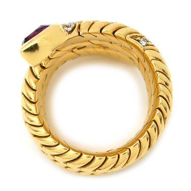 ブルガリ BVLGARI トゥボガス トルマリン ダイヤ イエローゴールド×ピンクゴールド×ホワイトゴールド K18YG K18PG K18WG トルマリン ダイヤモンド リング 指輪 3カラー 750 18K 18金 10号