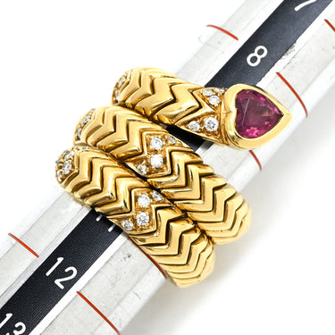 ブルガリ BVLGARI トゥボガス トルマリン ダイヤ イエローゴールド×ピンクゴールド×ホワイトゴールド K18YG K18PG K18WG トルマリン ダイヤモンド リング 指輪 3カラー 750 18K 18金 10号