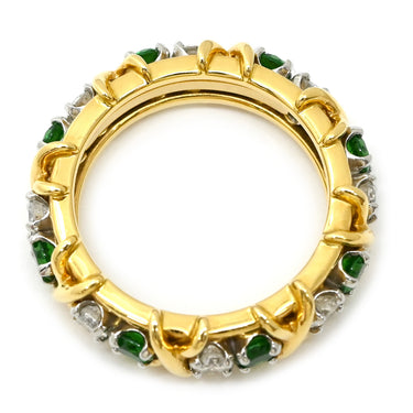 ティファニー Tiffany & Co ジャン シュランバージェ ダイヤ イエローゴールド×プラチナシルバー Pt950 K18YG ダイヤモンド ツァボライト リング 指輪 T＆Co. 18K 750 YG プラチナ コンビ ツァボライト 9号