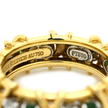 ティファニー Tiffany & Co ジャン シュランバージェ ダイヤ イエローゴールド×プラチナシルバー Pt950 K18YG ダイヤモンド ツァボライト リング 指輪 T＆Co. 18K 750 YG プラチナ コンビ ツァボライト 9号