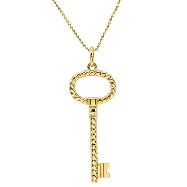 ティファニー Tiffany & Co オーバルキー ツイスト ペンダント イエローゴールド K18YG ネックレス 750 18K YG ボールチェーン